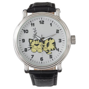 Niedlich-Gelbe KItty Cat Nickerchen Armbanduhr