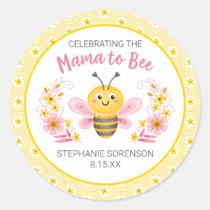 Niedlich-Gelbe Mama bis Bee Baby Duwer Klassische  Runder Aufkleber