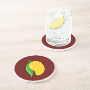 Niedlich Gelbe Mango mit tiefrotem Hintergrund Getränkeuntersetzer