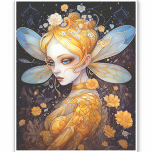 Niedlich Gelbe Märchen Fantasy Art Aufkleber