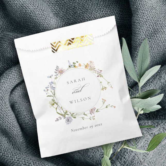 Niedlich-Gelbe Rustikale Wiesenblumenwetterhochzei Geschenktütchen (Von Creator hochgeladen)