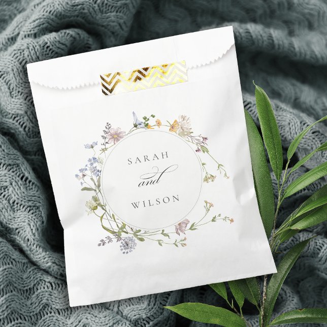 Niedlich-Gelbe Rustikale Wiesenblumenwetterhochzei Geschenktütchen (Von Creator hochgeladen)