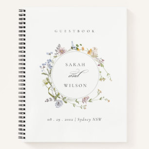 Niedlich-Gelbe Rustikale Wiesenblumenwetterhochzei Notizbuch