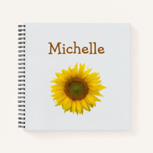 Niedlich Gelbe Sonnenblume Personalisiert Notizbuch