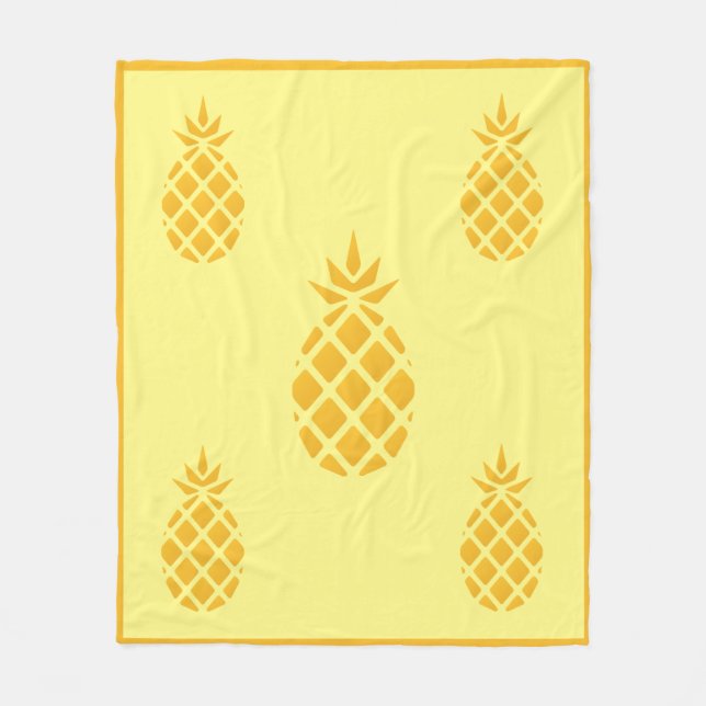 Niedlich Gelbe und orangefarbene Ananas Fleecedecke (Vorderseite)