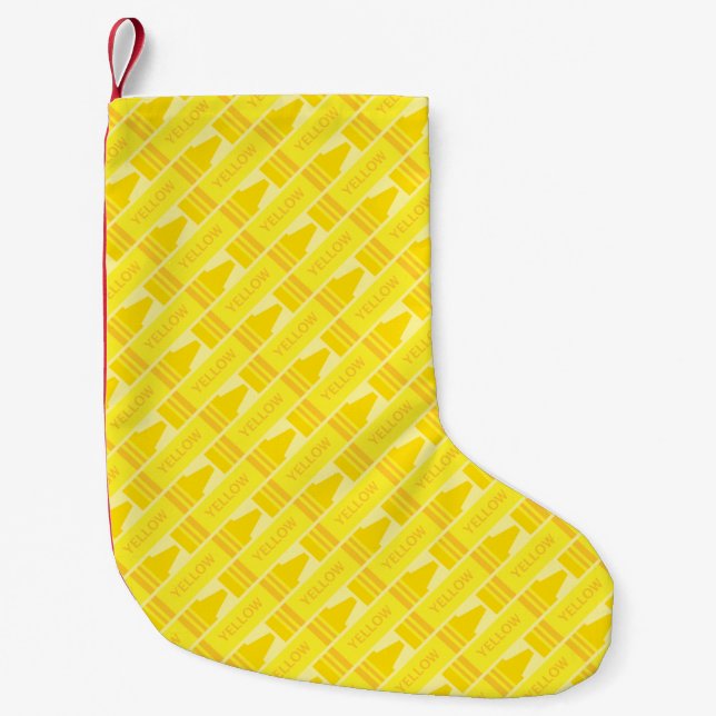 Niedlich-Gelber Kreuz-Künstlerisches Muster Kleiner Weihnachtsstrumpf (Vorderseite)