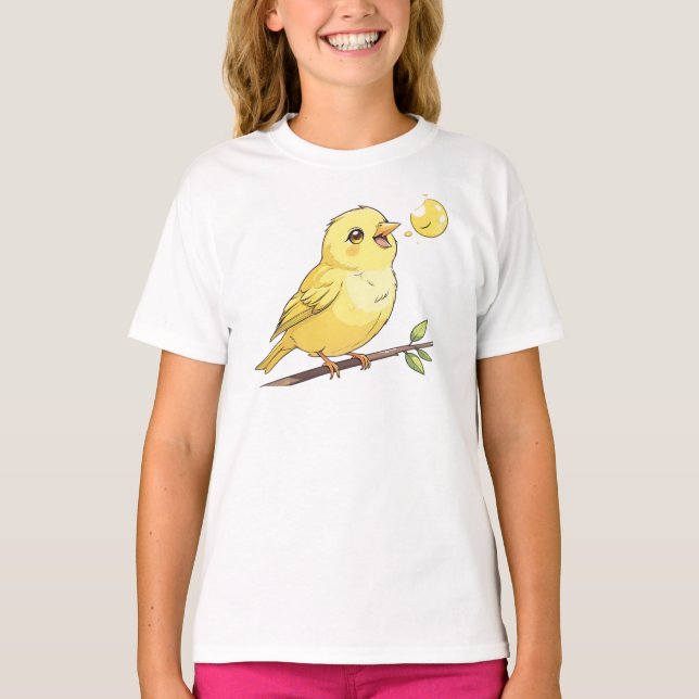 Niedlich-Gelber Vogel T-Shirt (Vorderseite)