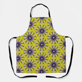 Niedlich-Gelbes Lila Kaleidoskop Geometrisches Mus Schürze