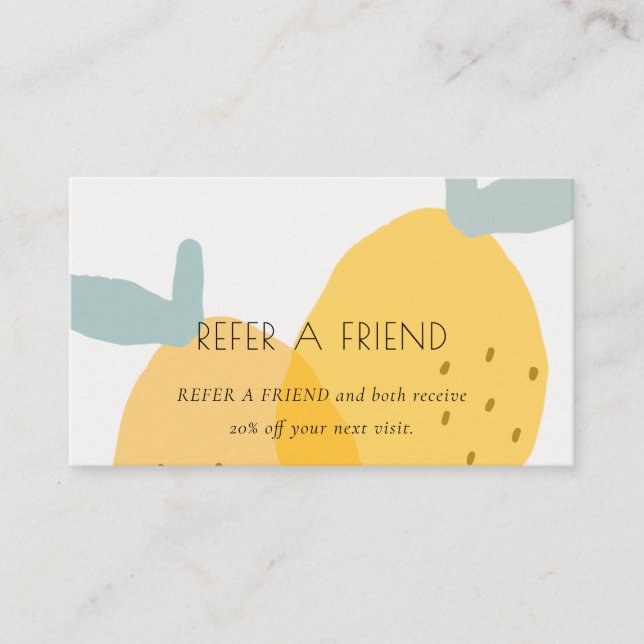 Niedlich Gelbes Zitronenfrucht Zitrusfrüchte Zitru Visitenkarte (Vorderseite)