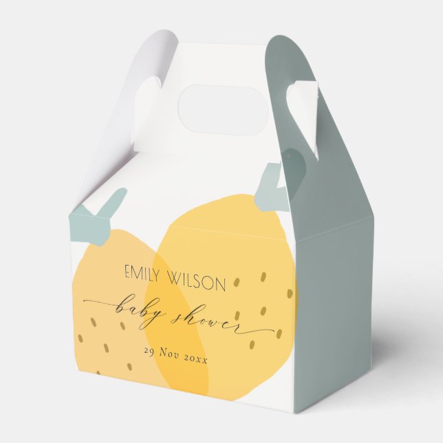 Niedlich-gelbes Zitronenfrucht-Zitrusfrüchtedusche Geschenkschachtel (Vorderseite)