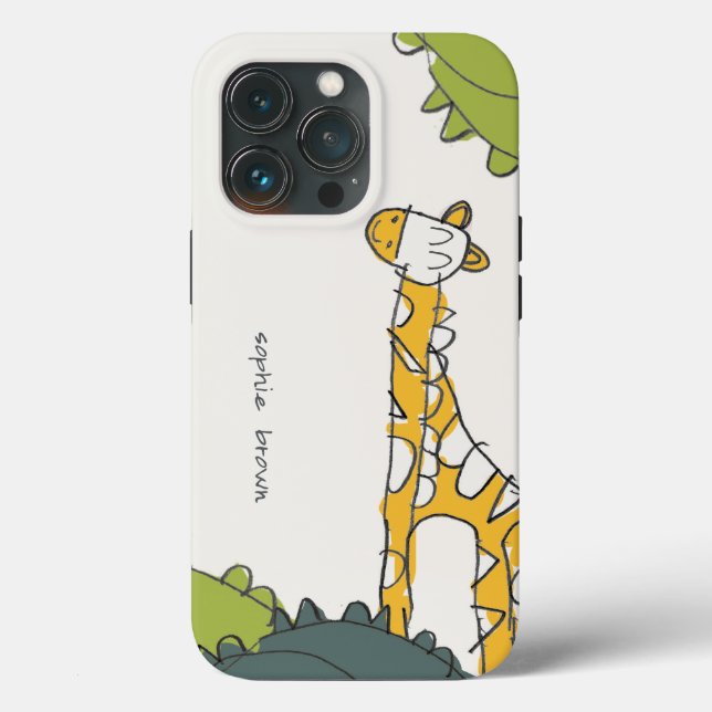 Niedlich-Gelbgrün-Jungle-Giraffe Gezeichnet Kind Case-Mate iPhone Hülle (Rückseite)