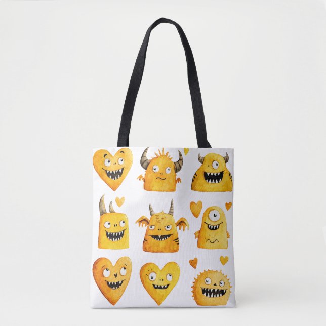 Niedlich-Gelbkehl-Monster Tasche (Vorderseite)