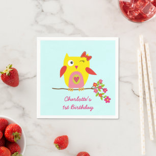 Niedlich Gelbpinke, gelbe Blume Personalisiert Geb Serviette