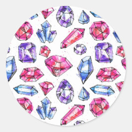 Niedlich Gem Muster Runder Aufkleber