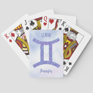 Niedlich Gemini Astrologie Signieren Personalisier Spielkarten