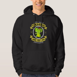 Niedlich Gemini Zodiac Sign Astrologie T Rex Dinos Hoodie