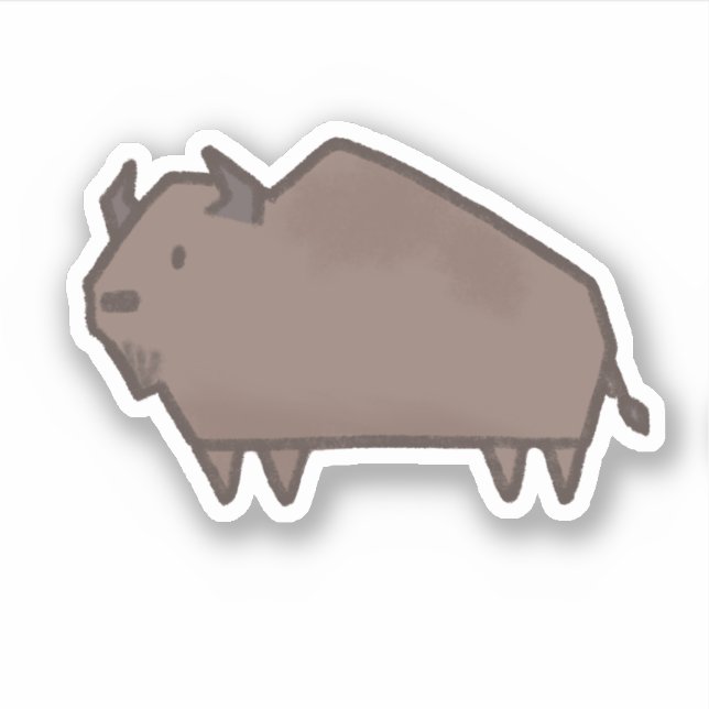 Niedlich Geometric Bison American Buffalo Aufkleber (Vorderseite)