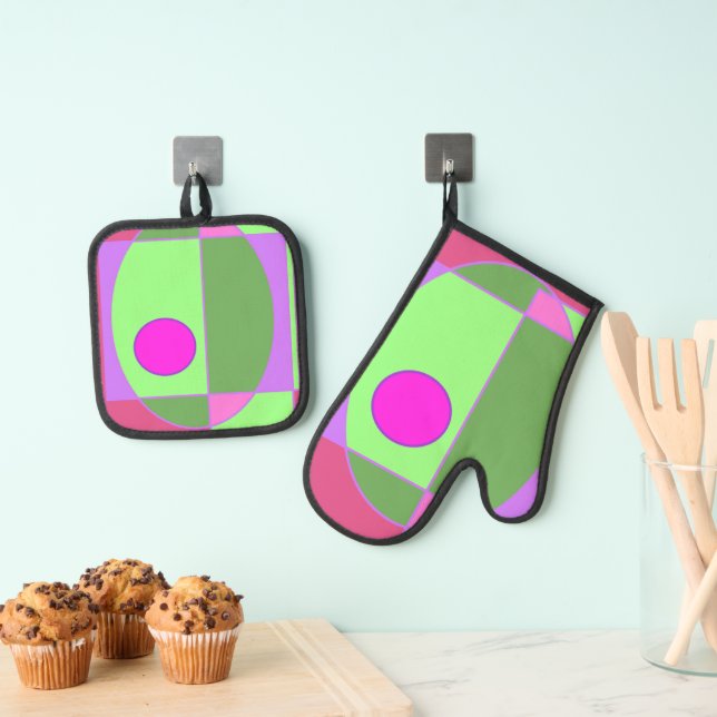 Niedlich Geometric Sherell Ofenhandschuh & Topflappen-Set (Insitu (Hängend))