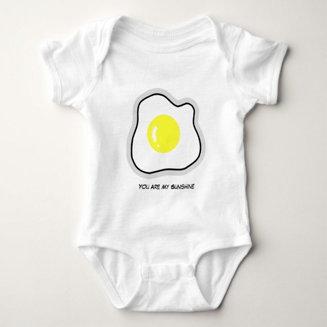 Niedlich gepochene Ei Baby Bodysuit Baby Strampler (Vorderseite)