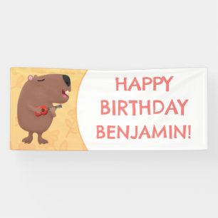 Niedlich gesang Capybara personalisierter Geburtst Banner