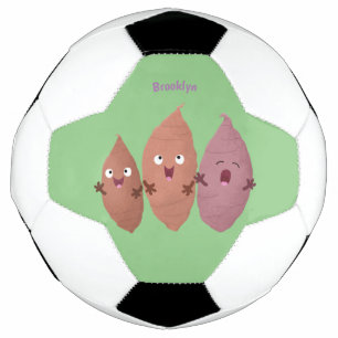 Niedlich gesang Süßkartoffeln Cartoon Gemüse Fußball