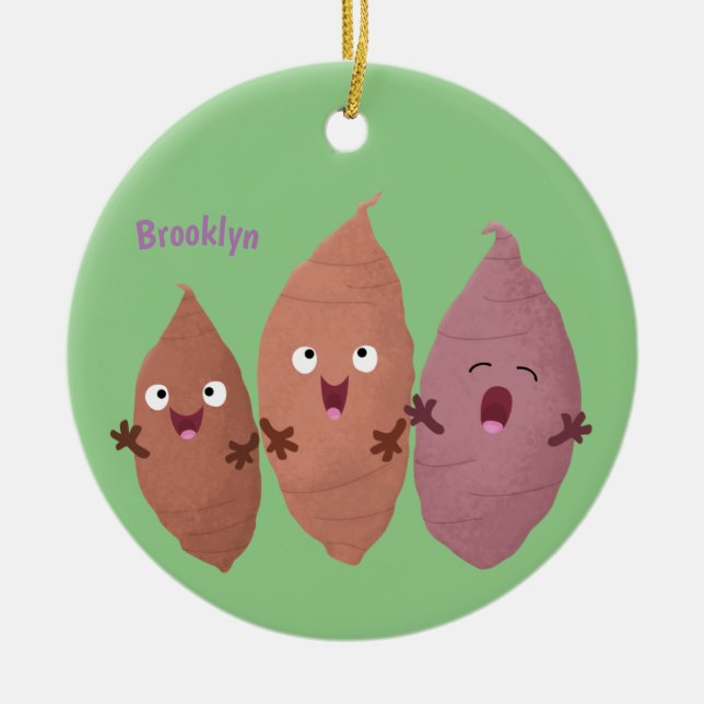 Niedlich gesang Süßkartoffeln Cartoon Gemüse Keramik Ornament (Vorne)