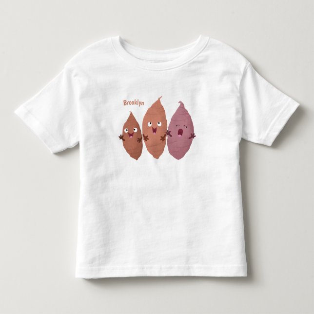 Niedlich gesang Süßkartoffeln Cartoon Gemüse Kleinkind T-shirt (Vorderseite)