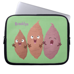 Niedlich gesang Süßkartoffeln Cartoon Gemüse Laptopschutzhülle