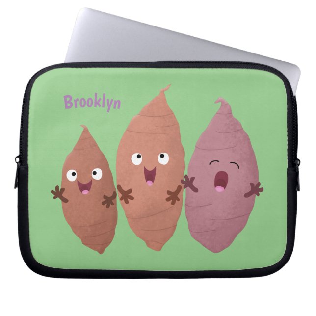 Niedlich gesang Süßkartoffeln Cartoon Gemüse Laptopschutzhülle (Vorderseite)