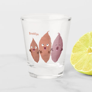 Niedlich gesang Süßkartoffeln Cartoon Gemüse Schnapsglas