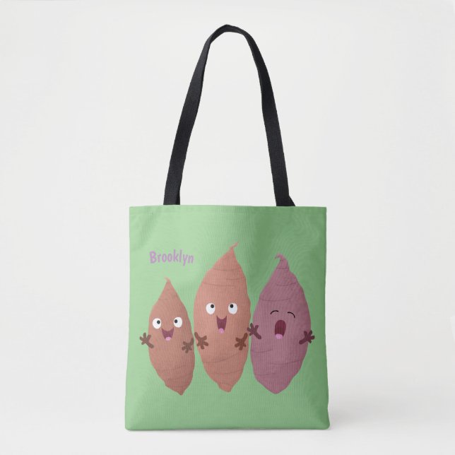 Niedlich gesang Süßkartoffeln Cartoon Gemüse Tasche (Vorderseite)