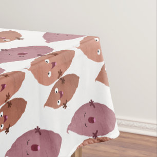 Niedlich gesang Süßkartoffeln Cartoon Gemüse Tischdecke