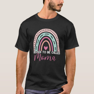 Niedlich gesegnet als Moma Rainbow Mama Oma T-Shirt
