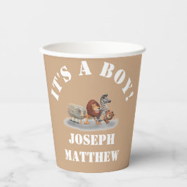 Niedlich gestopfte Tiere Pappbecher