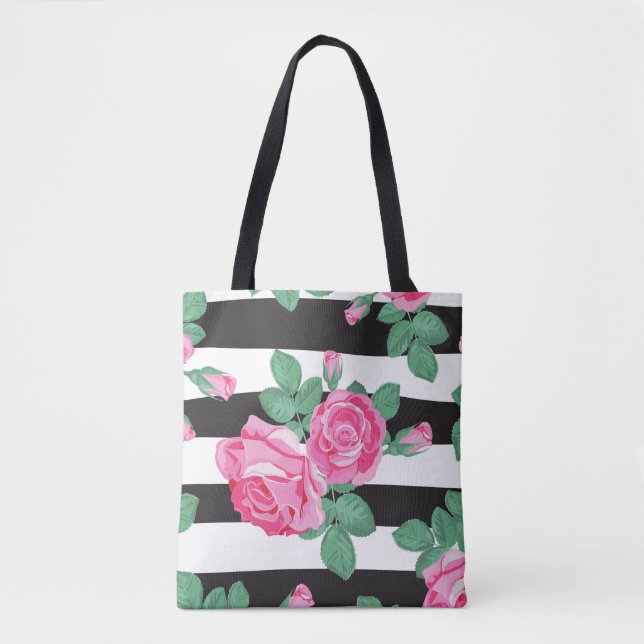 Niedlich gestreifte Blumenzacktasche Tasche (Vorderseite)