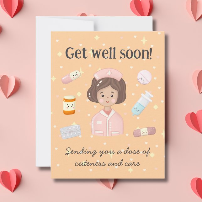 Niedlich Get Well bald Kawaii Medical Cartoon Mitteilungskarte (Von Creator hochgeladen)