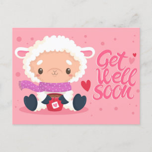 Niedlich Get Well bald Postcard Postkarte