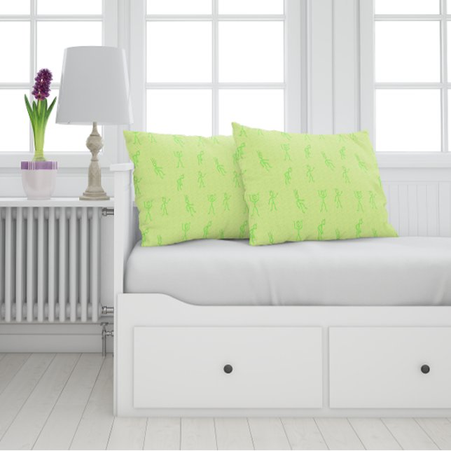 Niedlich Gezeichnet Kid Green Kissen (Von Creator hochgeladen)