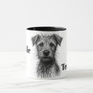 Niedlich gezeichnete Terrier. I Liebe Terriers Per Tasse