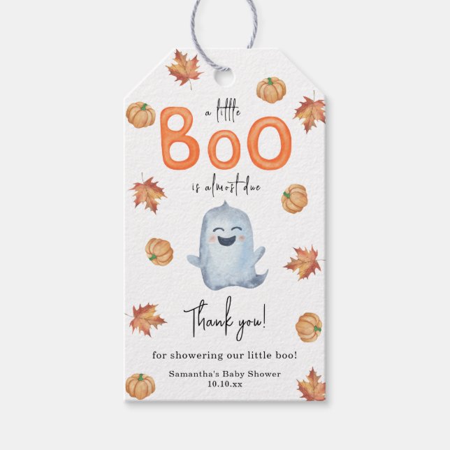 Niedlich Ghost Baby Dusche Vielen Dank Geschenkanhänger (Vorderseite)