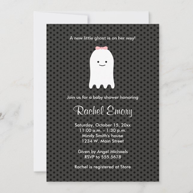 Niedlich Ghost Baby Halloween Duscheinladungen Einladung (Vorderseite)