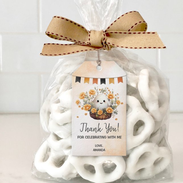 Niedlich Ghost Birthday Gefallen Geschenkanhänger (Add a touch of cuteness to your Halloween birthday celebration with this adorable ghost design.)