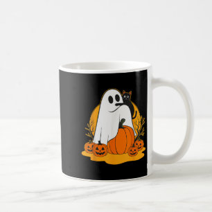 Niedlich Ghost Black Cat Pumpkin Halloween Spooky Kaffeetasse