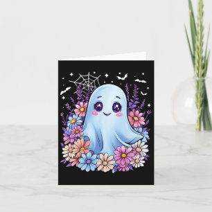 Niedlich Ghost Blumen Halloween Kostüm Girl Frauen Karte