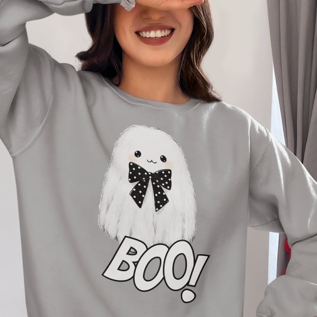 Niedlich Ghost Boo Furry Halloween Sweatshirt (Von Creator hochgeladen)
