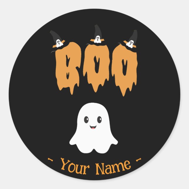 Niedlich Ghost Boo Halloween Big Sticker (Vorderseite)
