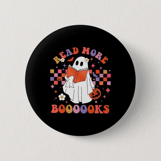 Niedlich Ghost Book Read more Bücher Funny Teacher Button (Vorderseite)