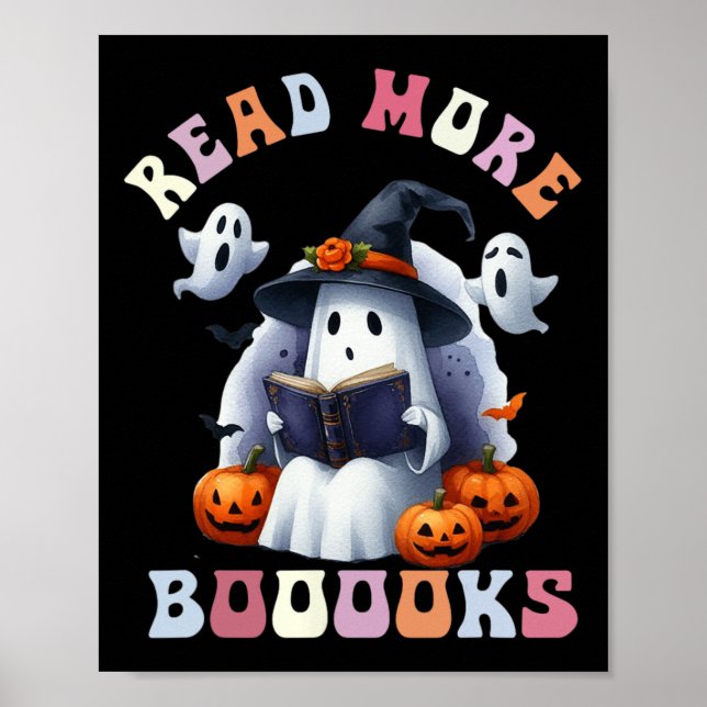 Niedlich Ghost Book Read more Bücher Funny Teacher Poster (Vorne)