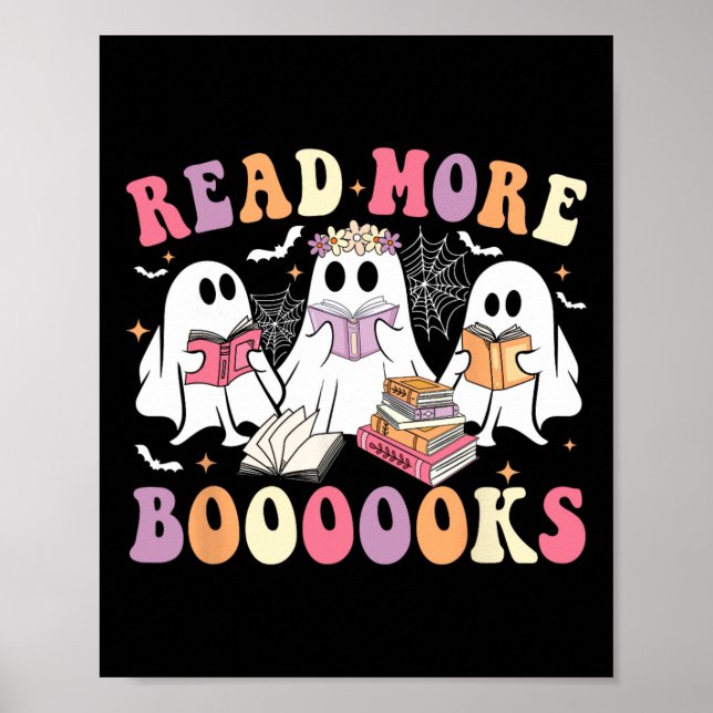 Niedlich Ghost Book Read more Bücher Funny Teacher Poster (Vorne)