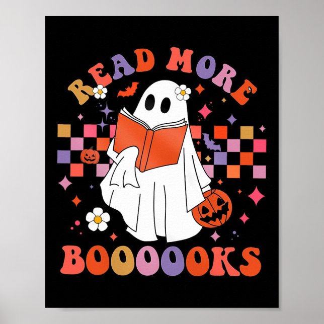 Niedlich Ghost Book Read more Bücher Funny Teacher Poster (Vorne)